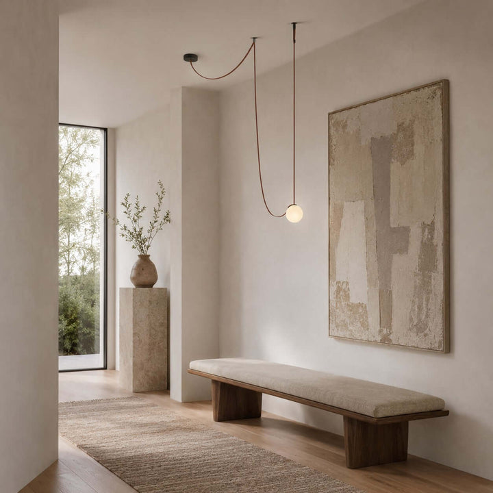 Leather Strap Globe Chandelier for Foyers and Stairwells | Vinlighting