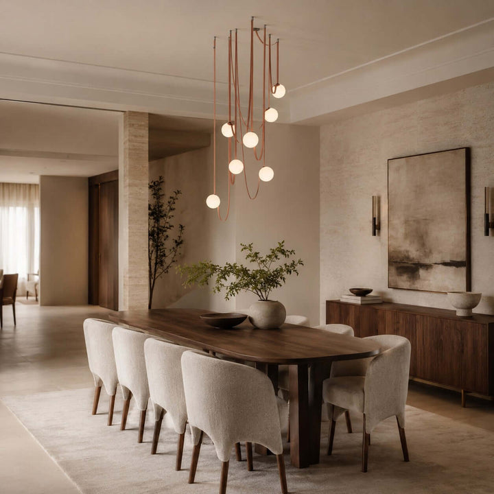 Leather Strap Globe Chandelier for Foyers and Stairwells | Vinlighting