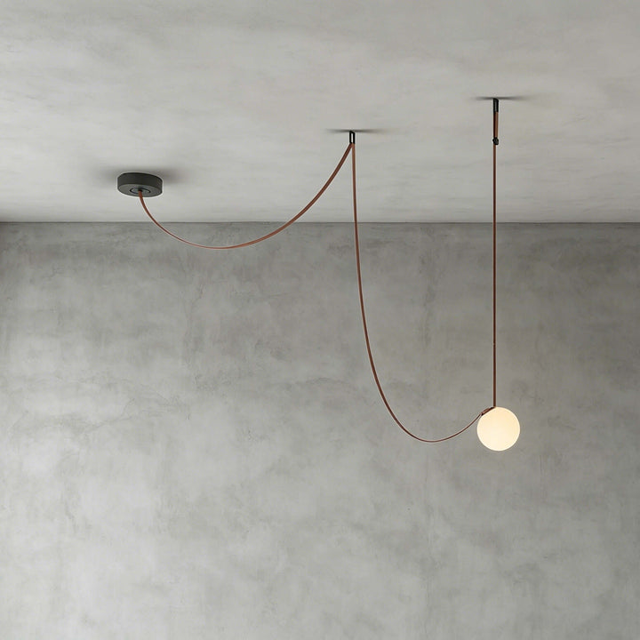 Leather Strap Globe Chandelier for Foyers and Stairwells | Vinlighting