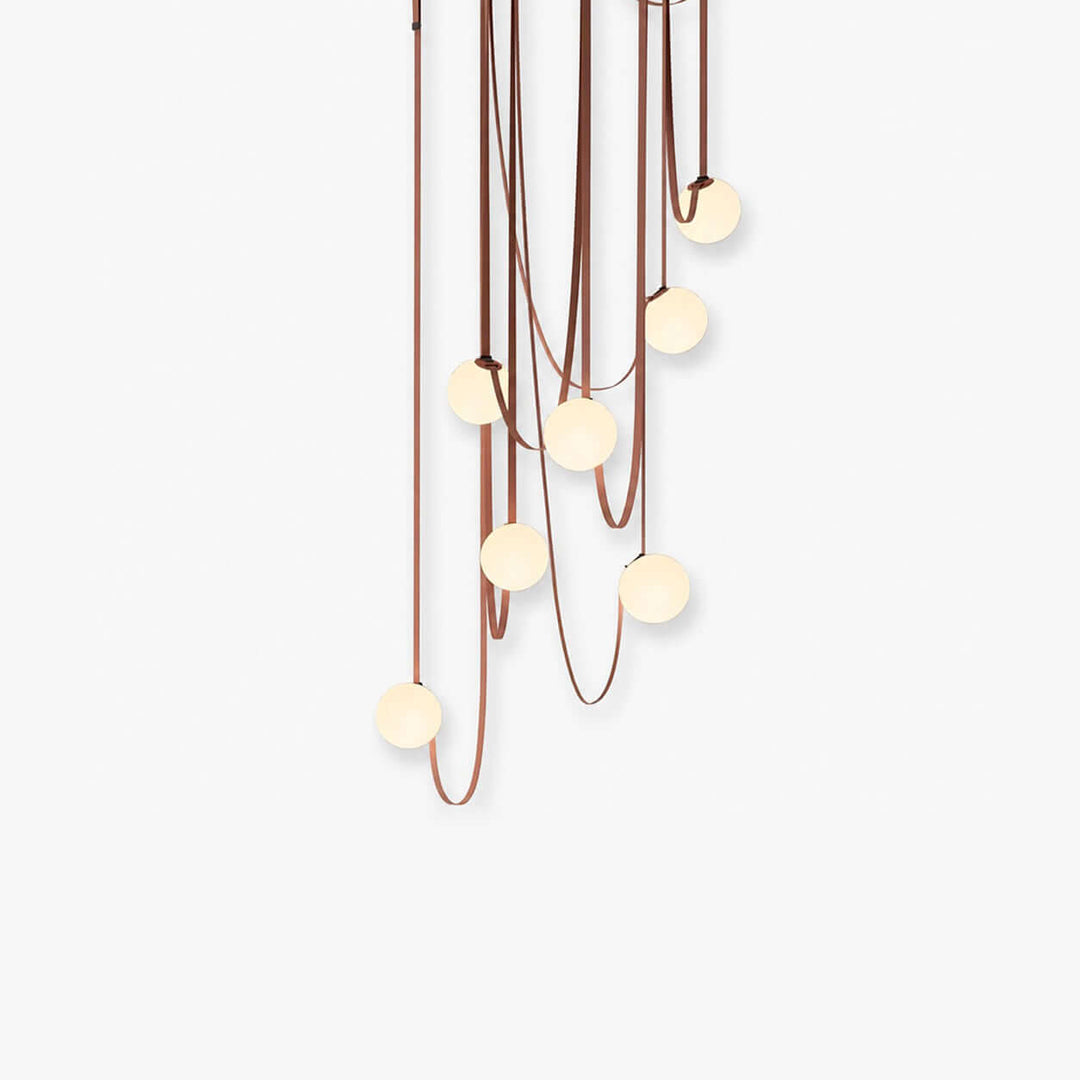 Leather Strap Globe Chandelier for Foyers and Stairwells | Vinlighting
