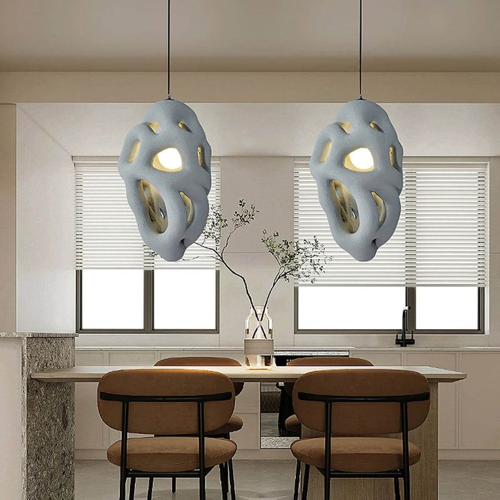 Tavra Resin Pendant Lamp – Japanese Wabi Sabi Resin Statement Lighting