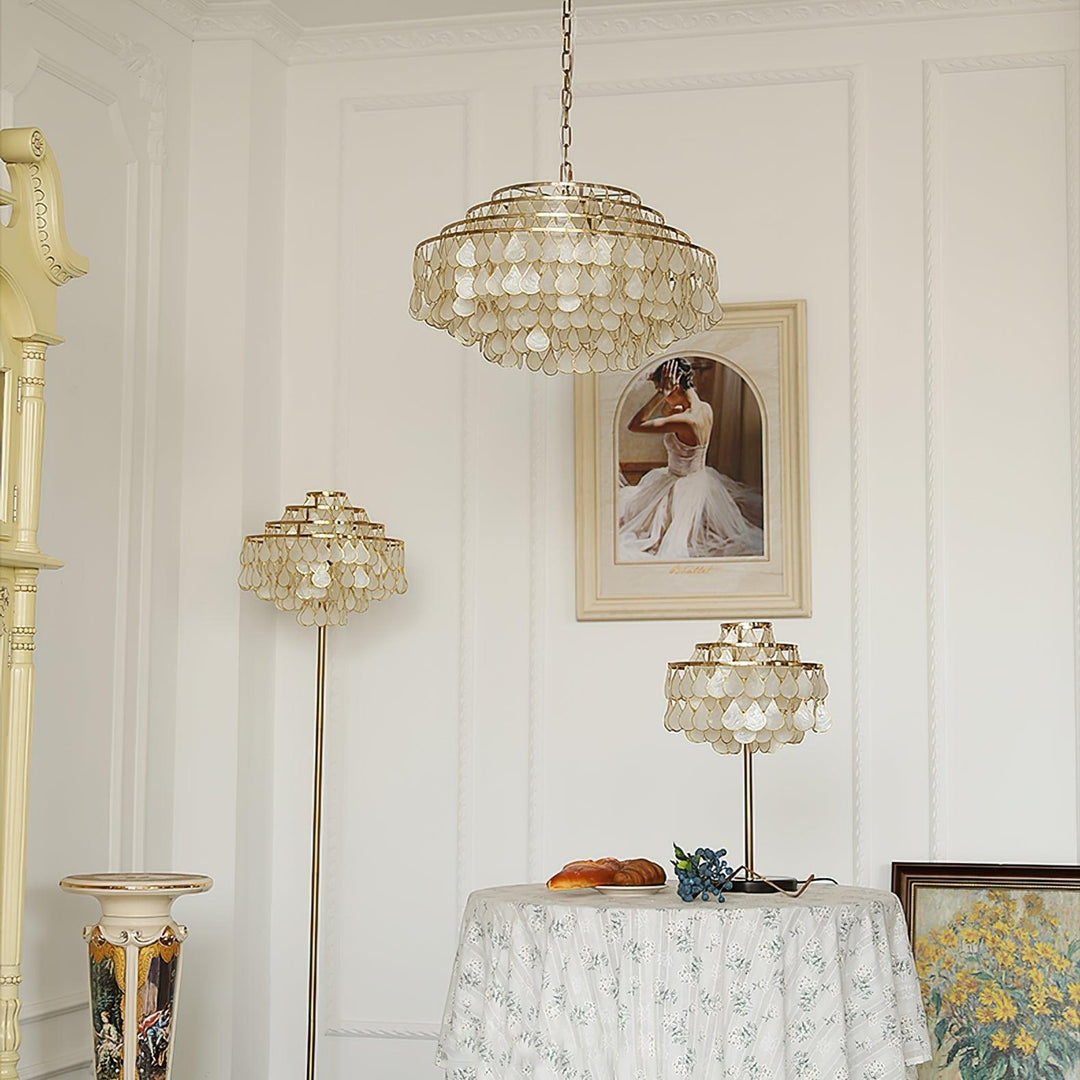 Teardrops Shell Chandelier | Handcrafted Shell Lighting for Elegance | Vinlighting | Vinlighting