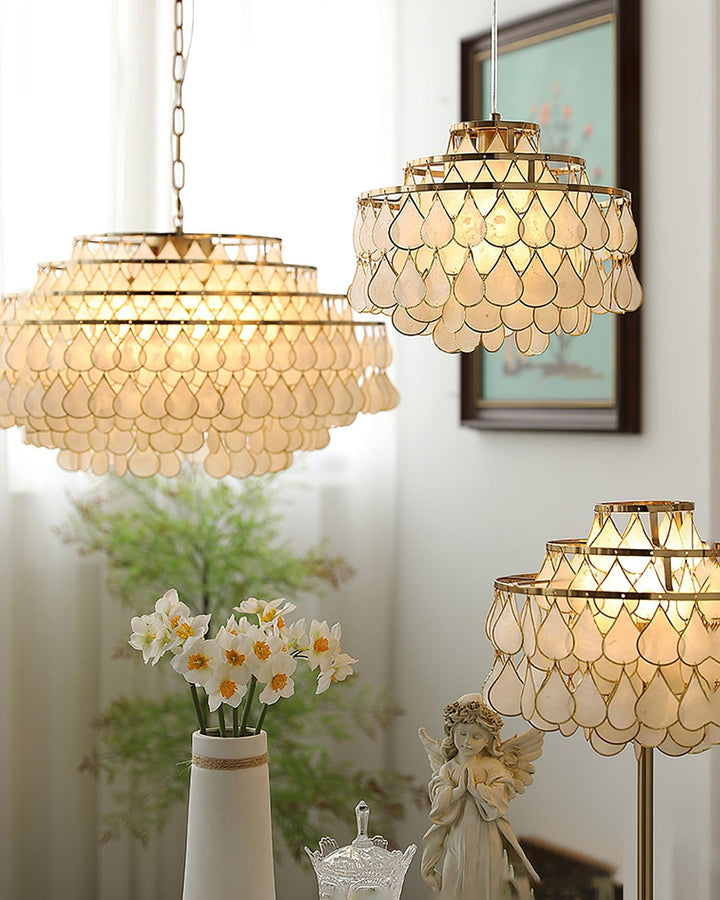 Teardrops Shell Chandelier | Handcrafted Shell Lighting for Elegance | Vinlighting | Vinlighting