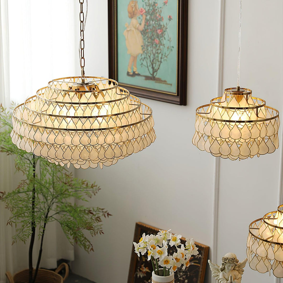 Teardrops Shell Chandelier | Handcrafted Shell Lighting for Elegance | Vinlighting | Vinlighting