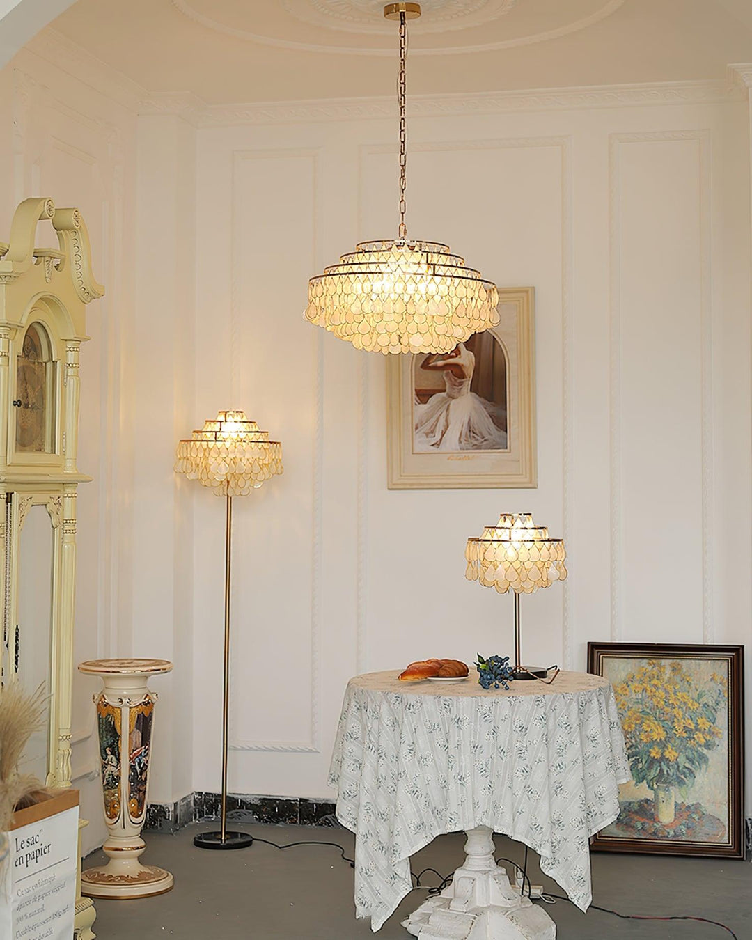 Teardrops Shell Chandelier | Handcrafted Shell Lighting for Elegance | Vinlighting | Vinlighting