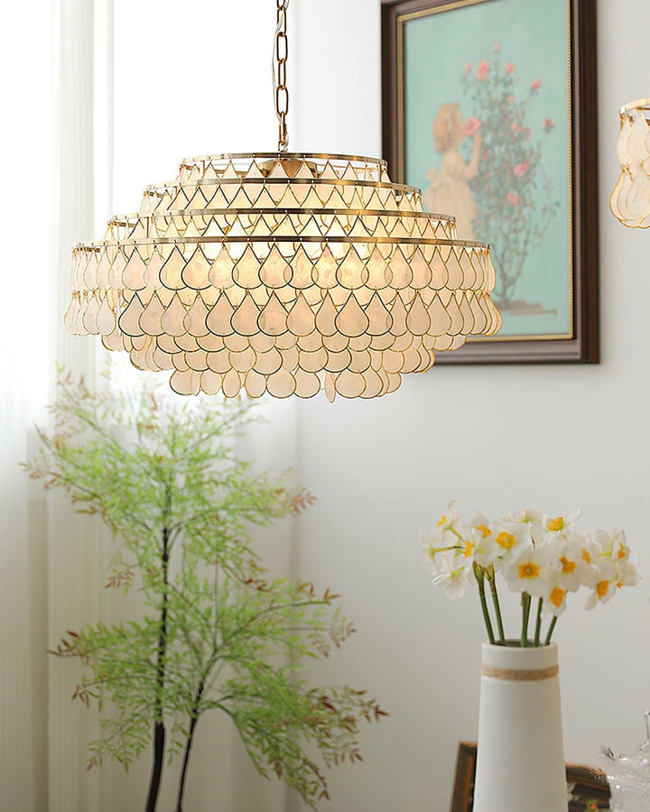 Teardrops Shell Chandelier | Handcrafted Shell Lighting for Elegance | Vinlighting | Vinlighting