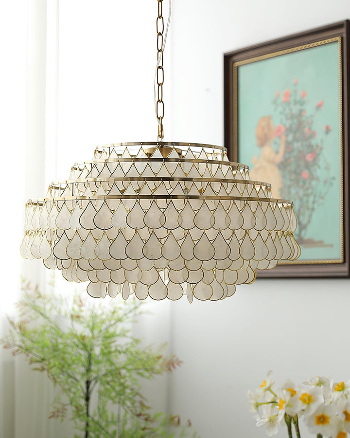 Teardrops Shell Chandelier | Handcrafted Shell Lighting for Elegance | Vinlighting | Vinlighting