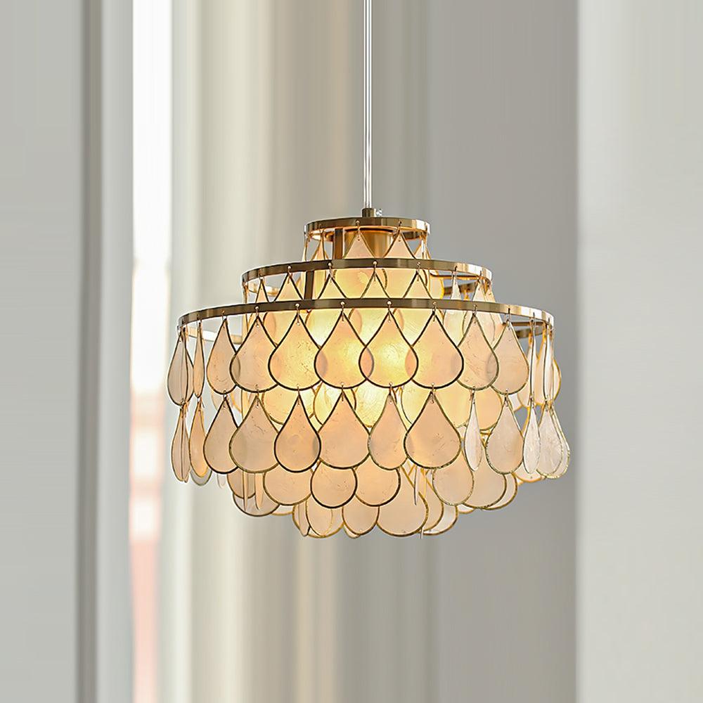 Teardrops Shell Chandelier | Handcrafted Shell Lighting for Elegance | Vinlighting | Vinlighting