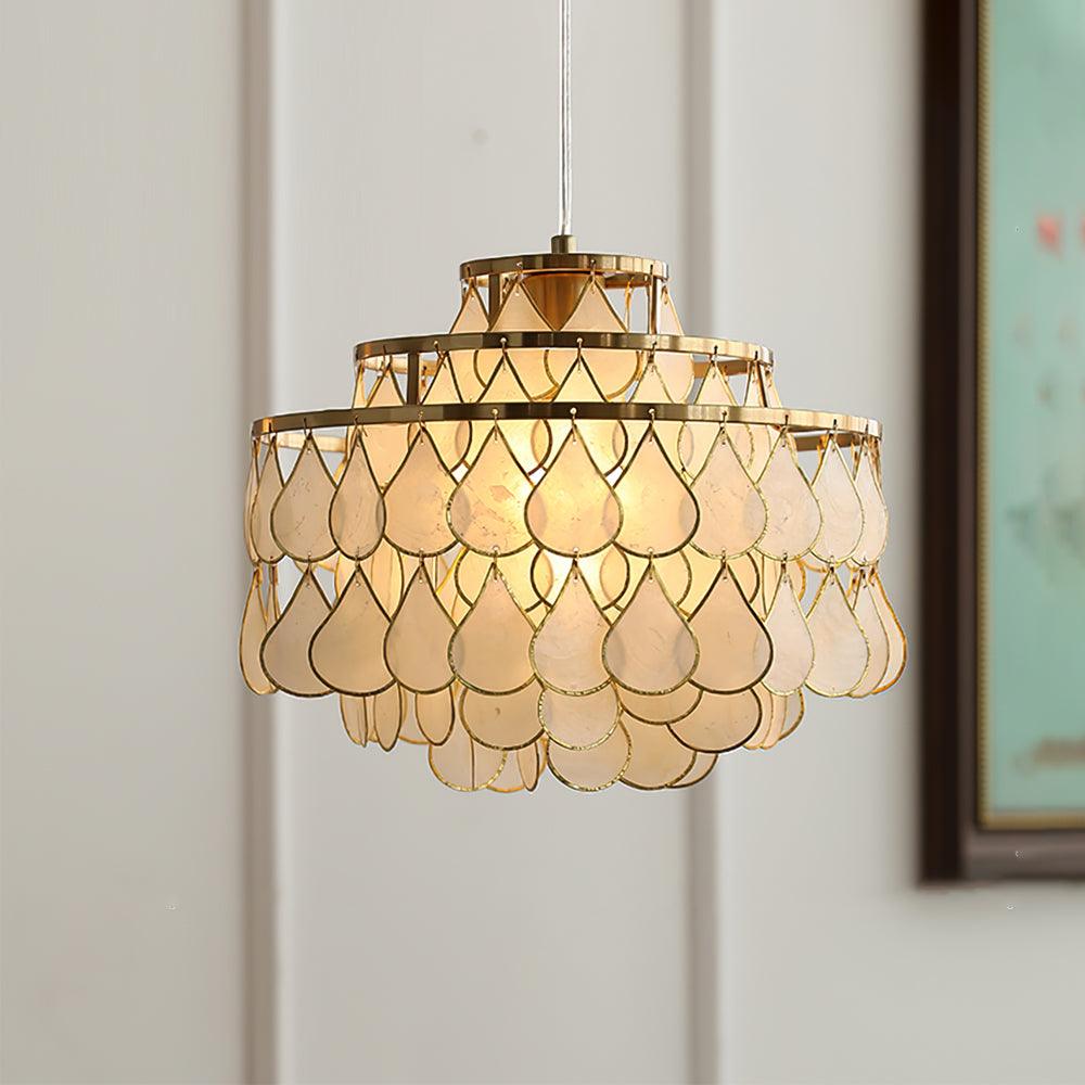 Teardrops Shell Chandelier | Handcrafted Shell Lighting for Elegance | Vinlighting | Vinlighting