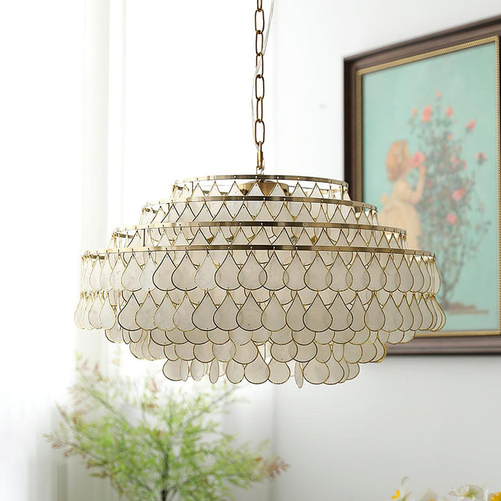 Teardrops Shell Chandelier | Handcrafted Shell Lighting for Elegance | Vinlighting | Vinlighting