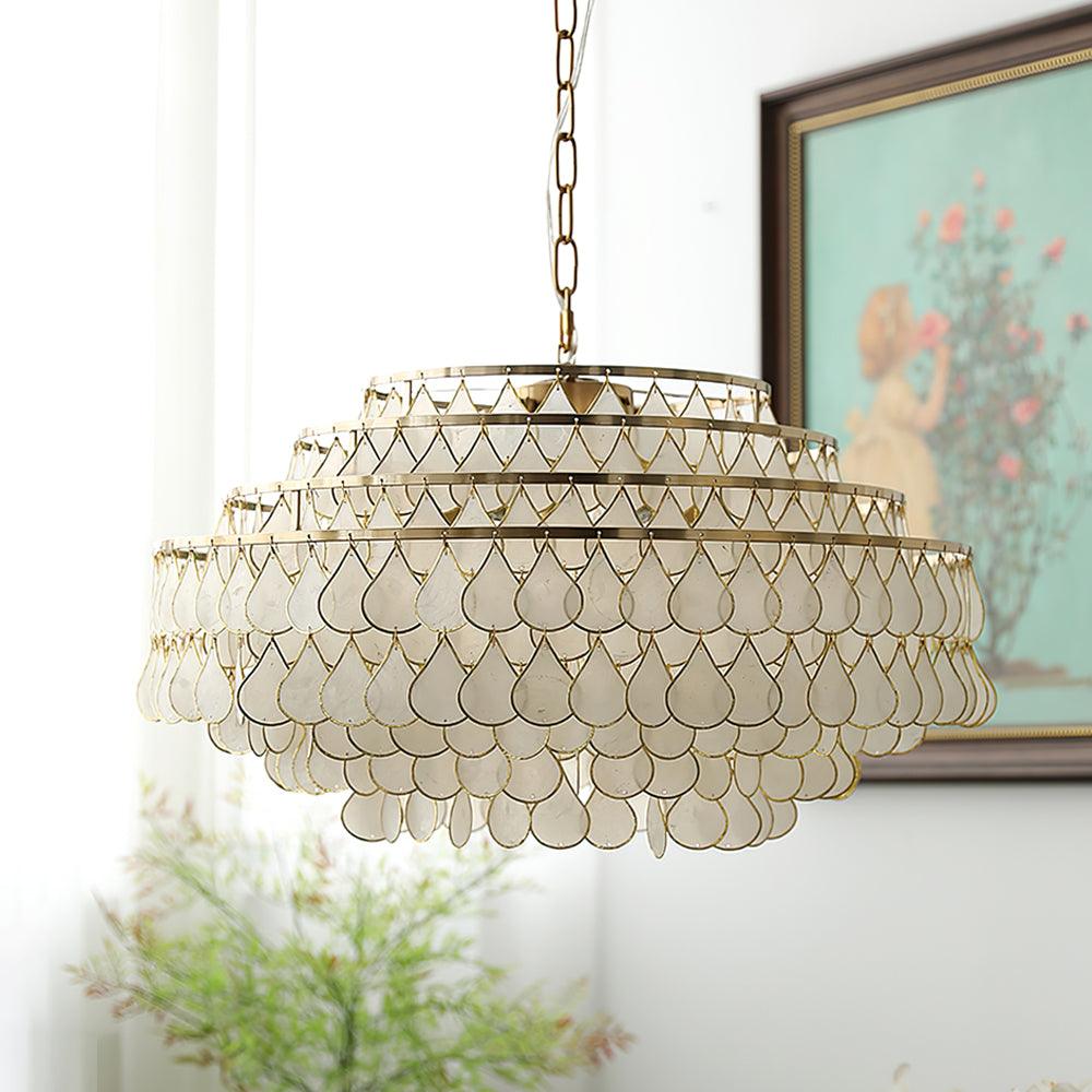 Teardrops Shell Chandelier | Handcrafted Shell Lighting for Elegance | Vinlighting | Vinlighting