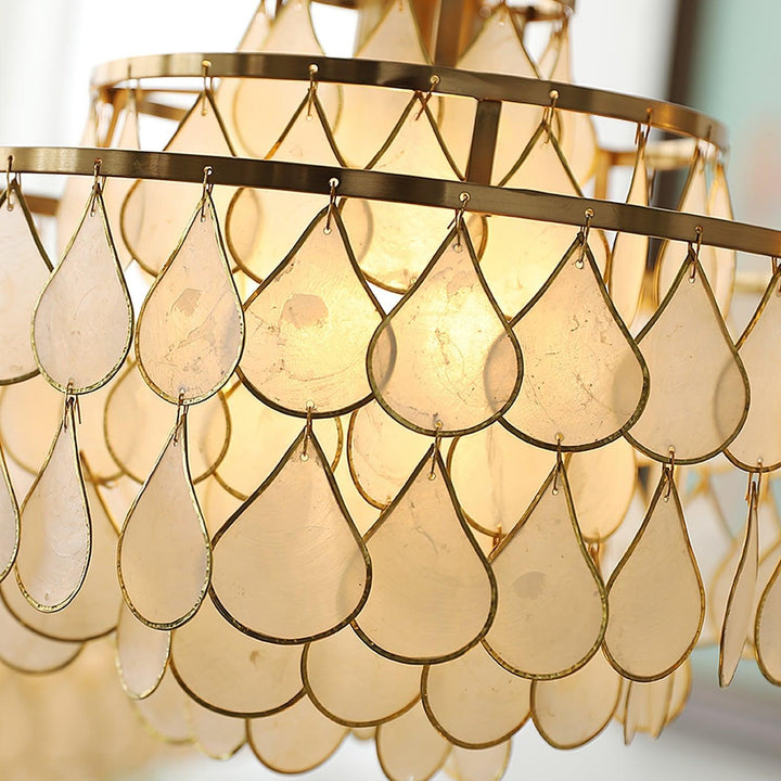 Teardrops Shell Chandelier | Handcrafted Shell Lighting for Elegance | Vinlighting | Vinlighting