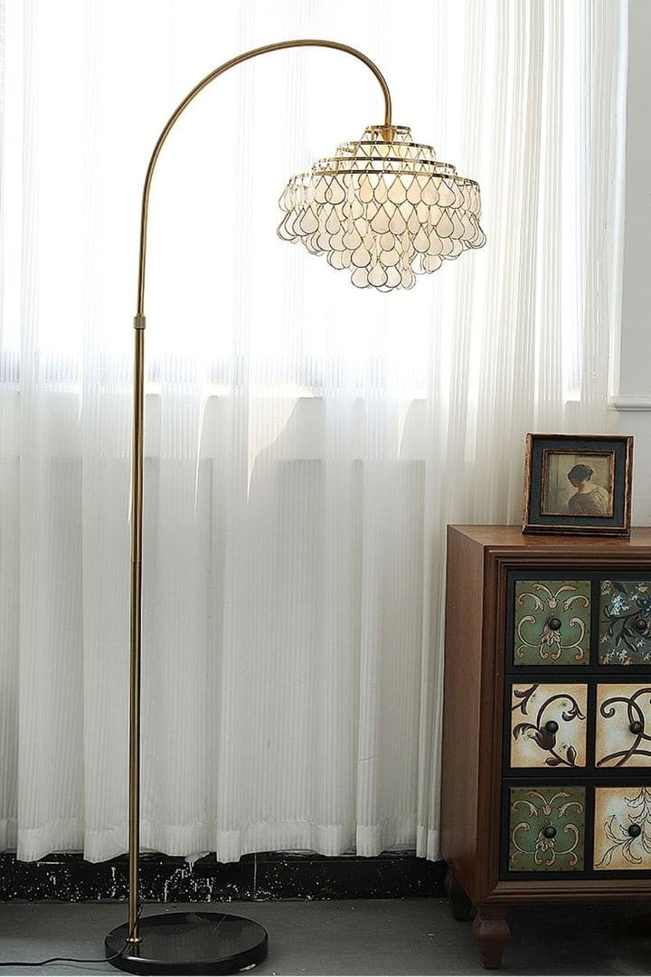 Teardrops Shel Arc Floor Lamp