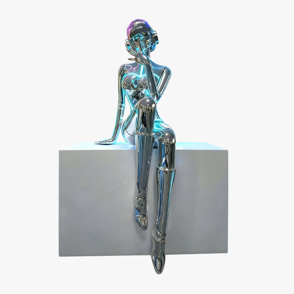 Teylun Sculpture Floor Lamp - Silver Art Deco Decorative Lighting