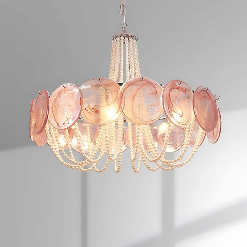 Thalire Stained Glass Chandelier for Dining Area Elegance