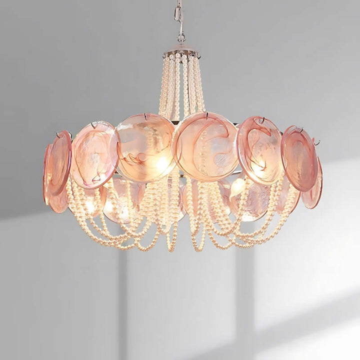 Thalire Stained Glass Chandelier for Dining Area Elegance