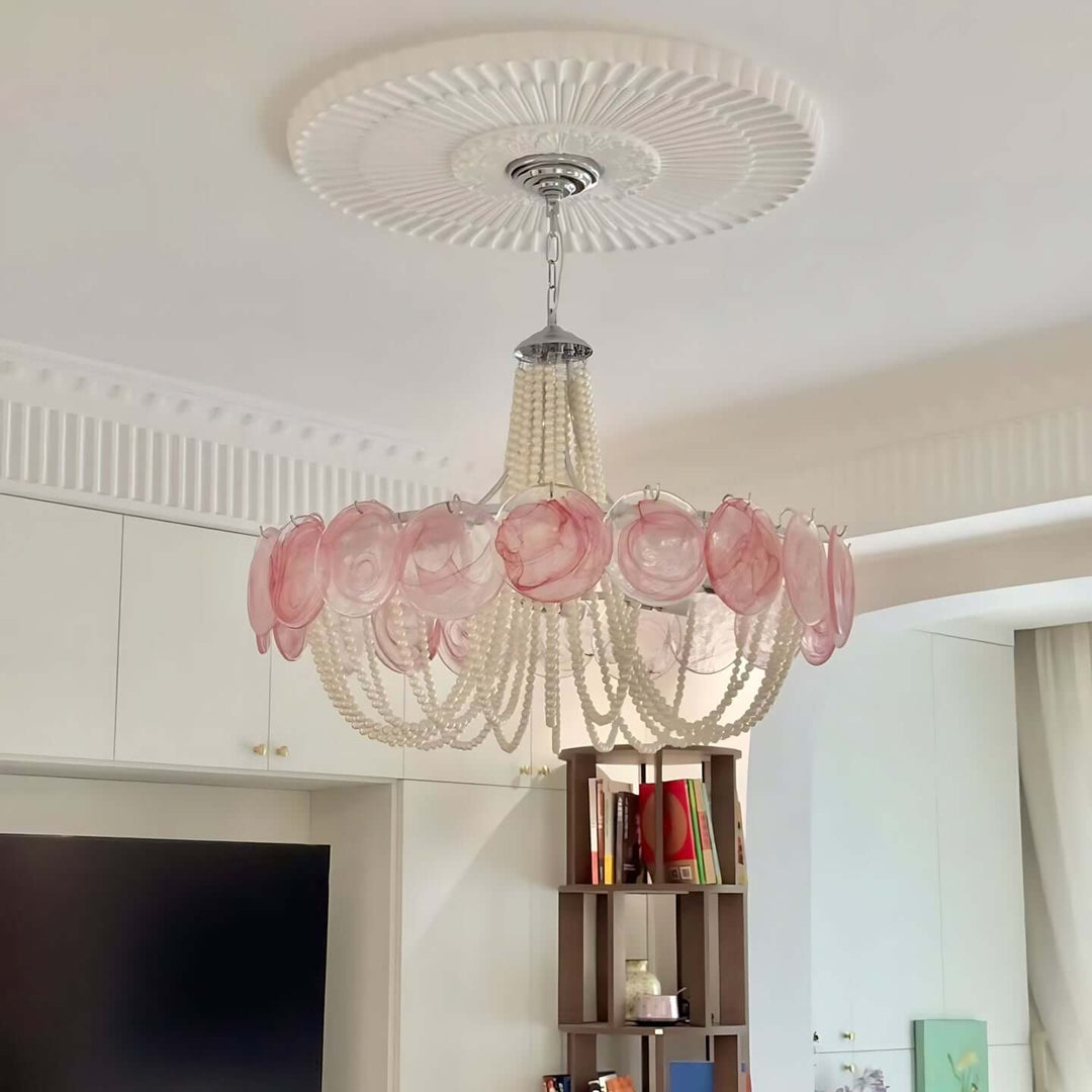 Thalire Stained Glass Chandelier for Dining Area Elegance