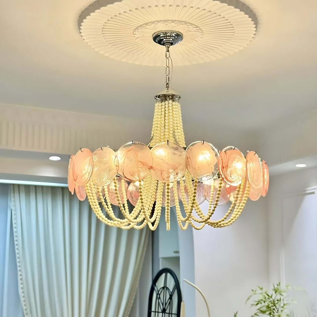 Thalire Stained Glass Chandelier for Dining Area Elegance