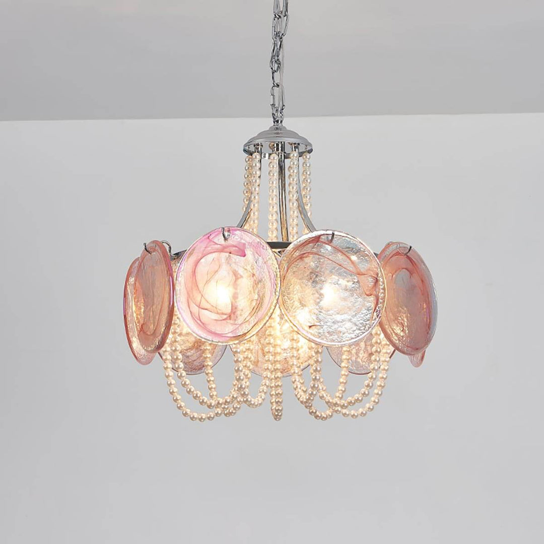 Thalire Stained Glass Chandelier for Dining Area Elegance