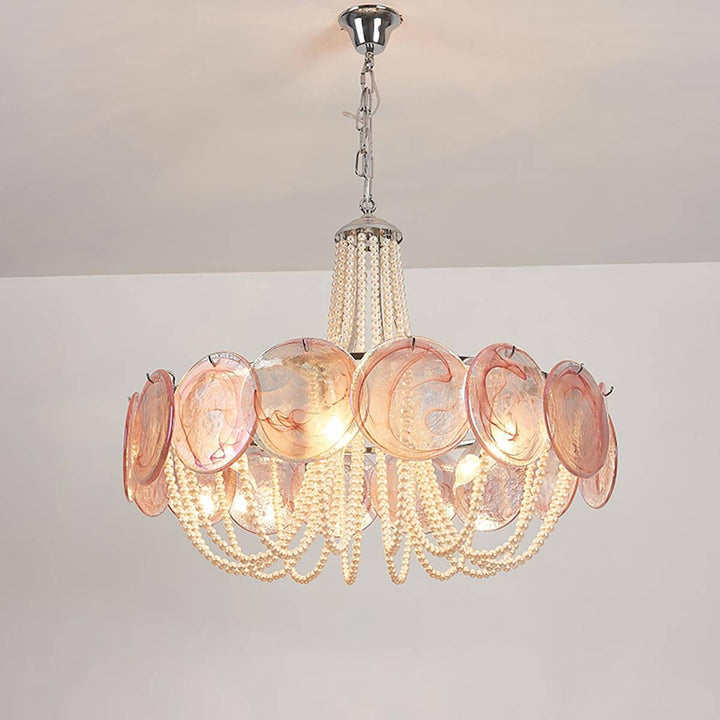 Thalire Stained Glass Chandelier for Dining Area Elegance