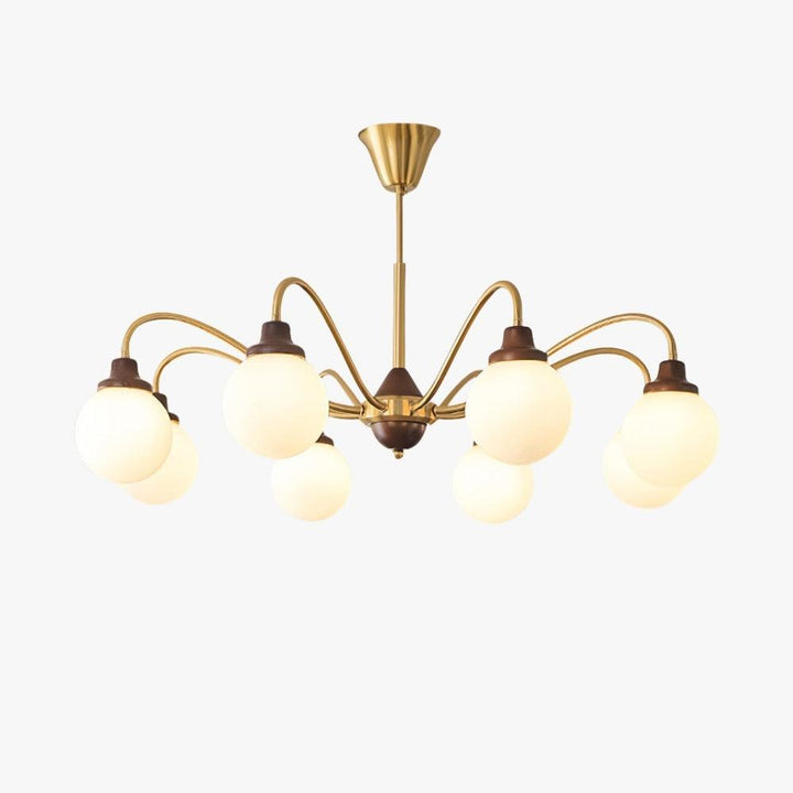 Tillary Retro Chandelier | Mid-Century Walnut Wood Lighting | Vinlighting | Vinlighting