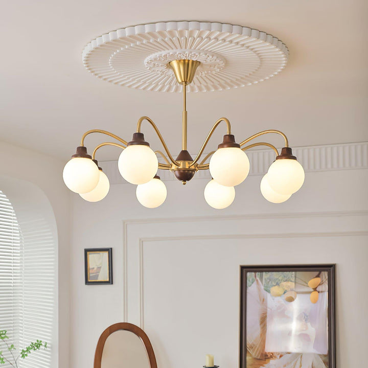 Tillary Retro Chandelier | Mid-Century Walnut Wood Lighting | Vinlighting | Vinlighting