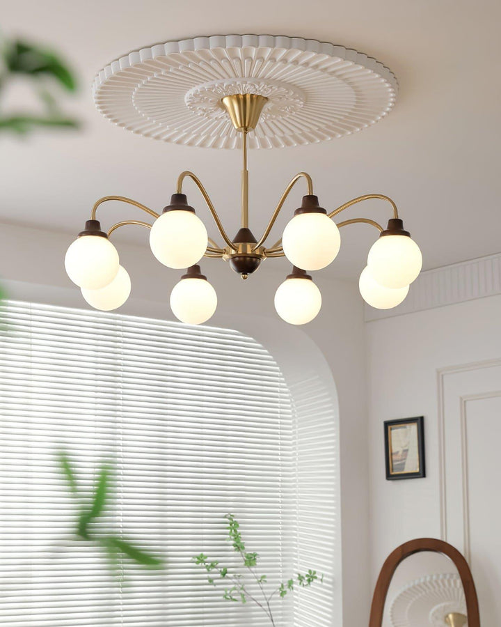 Tillary Retro Chandelier | Mid-Century Walnut Wood Lighting | Vinlighting | Vinlighting