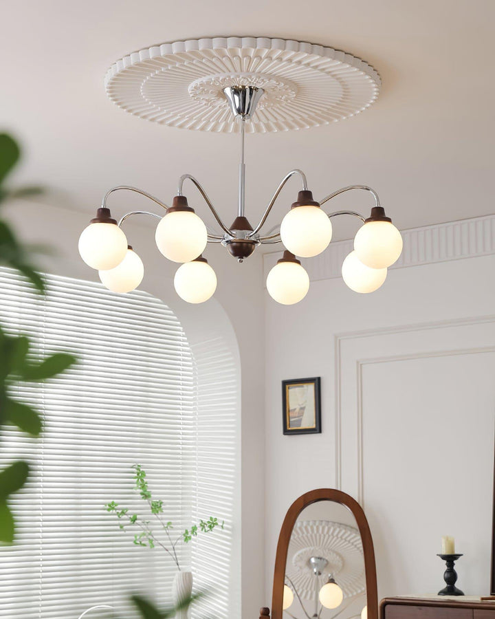 Tillary Retro Chandelier | Mid-Century Walnut Wood Lighting | Vinlighting | Vinlighting