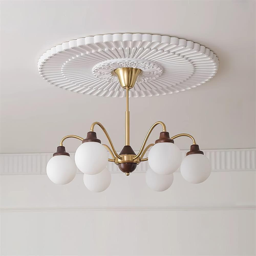 Tillary Retro Chandelier | Mid-Century Walnut Wood Lighting | Vinlighting | Vinlighting