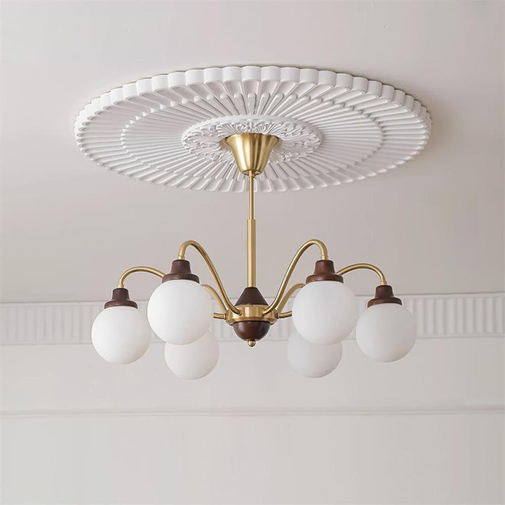 Tillary Retro Chandelier | Mid-Century Walnut Wood Lighting | Vinlighting | Vinlighting