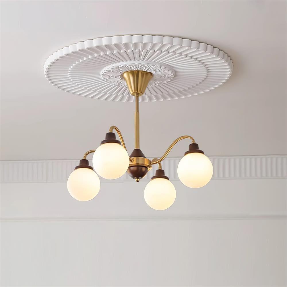 Tillary Retro Chandelier | Mid-Century Walnut Wood Lighting | Vinlighting | Vinlighting