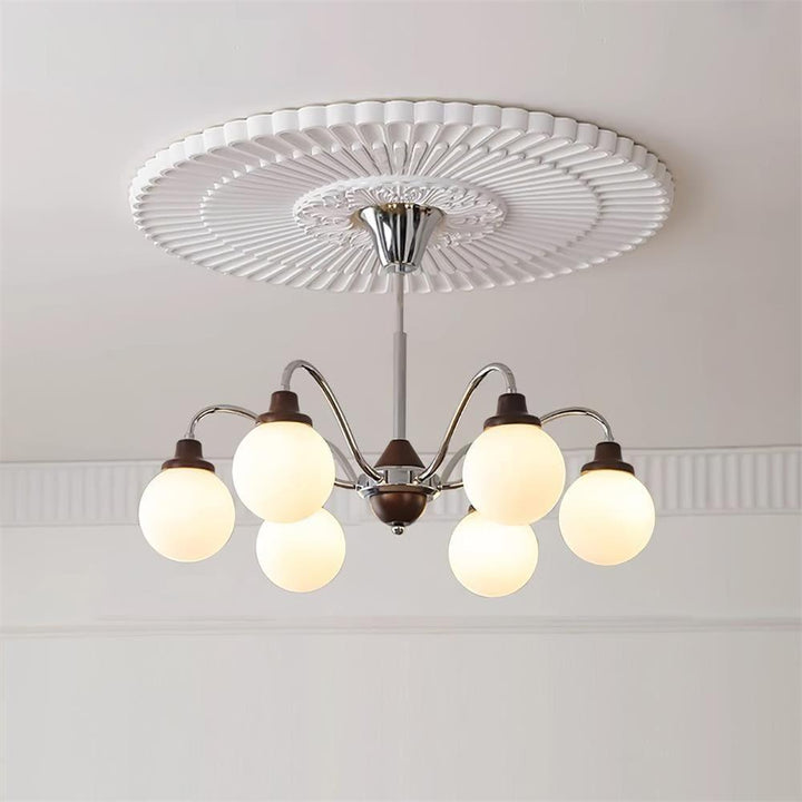 Tillary Retro Chandelier | Mid-Century Walnut Wood Lighting | Vinlighting | Vinlighting