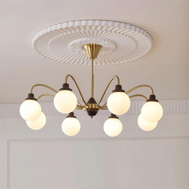 Tillary Retro Chandelier | Mid-Century Walnut Wood Lighting | Vinlighting | Vinlighting