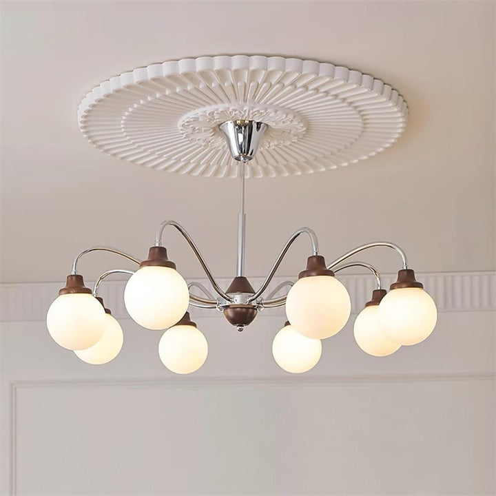 Tillary Retro Chandelier | Mid-Century Walnut Wood Lighting | Vinlighting | Vinlighting