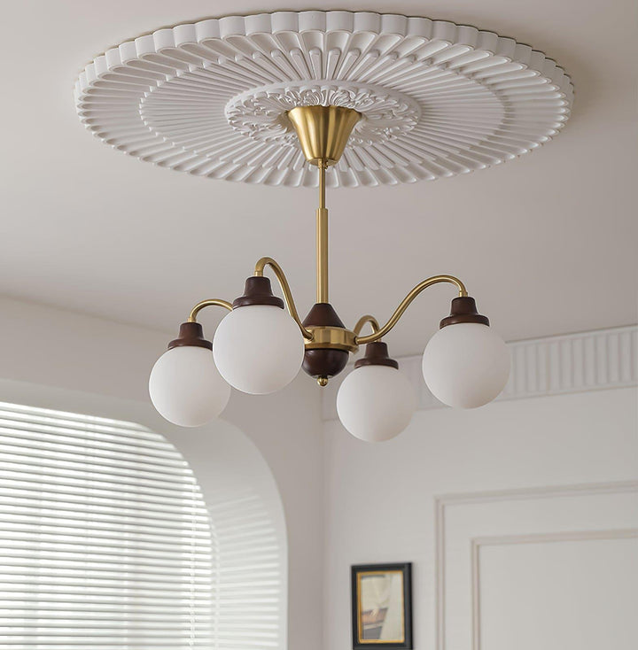 Tillary Retro Chandelier | Mid-Century Walnut Wood Lighting | Vinlighting | Vinlighting
