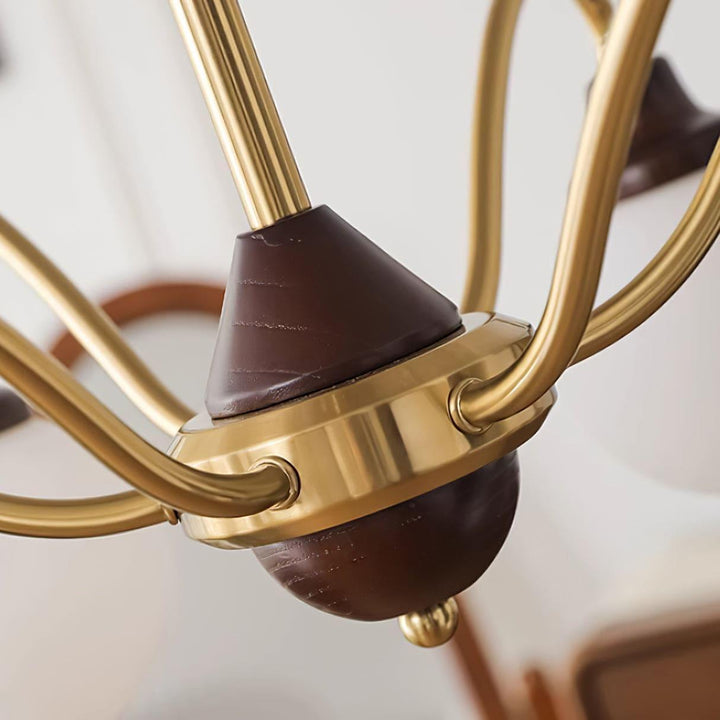 Tillary Retro Chandelier | Mid-Century Walnut Wood Lighting | Vinlighting | Vinlighting