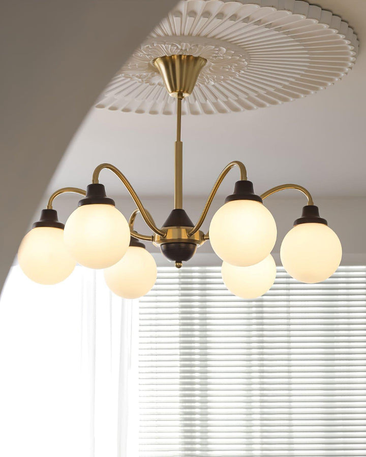 Tillary Retro Chandelier | Mid-Century Walnut Wood Lighting | Vinlighting | Vinlighting