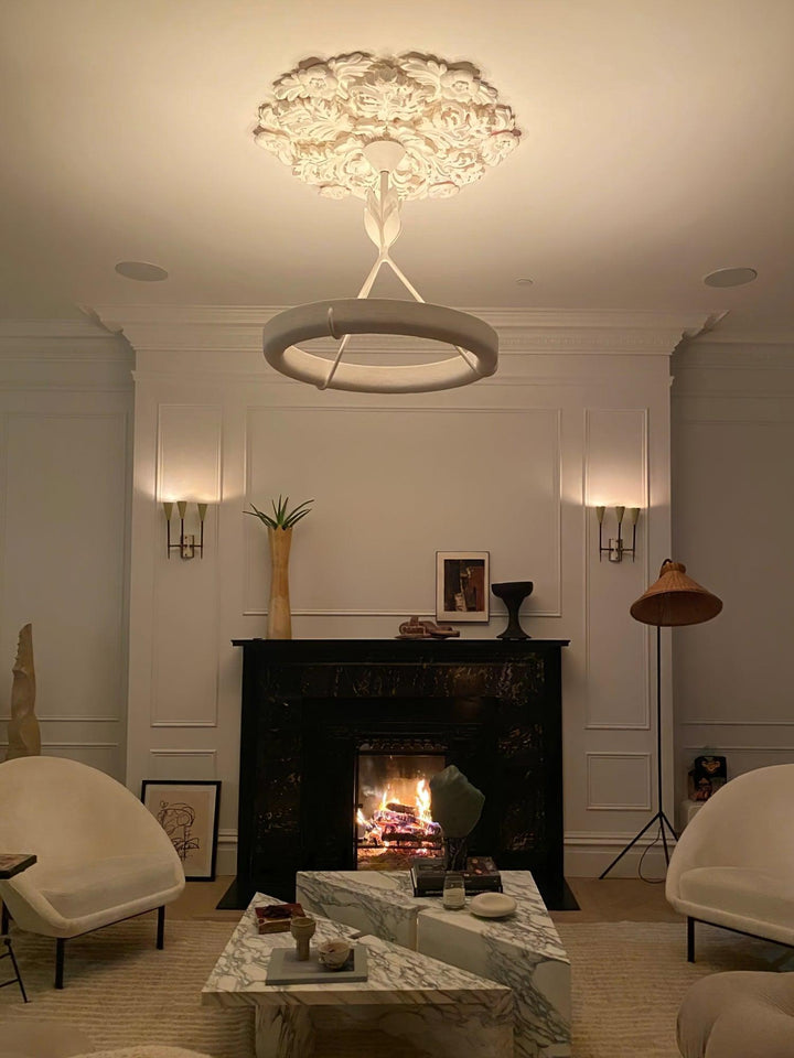 Tinsley Plaster Chandelier | Elegant Floral & Geometric Design | Vinlighting | Vinlighting