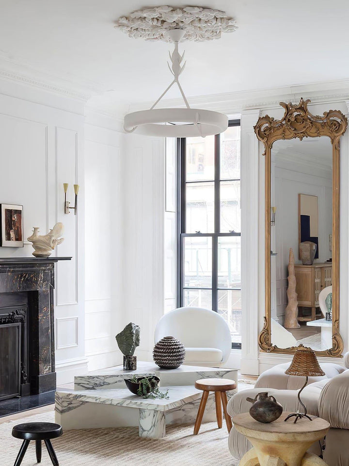 Tinsley Plaster Chandelier | Elegant Floral & Geometric Design | Vinlighting | Vinlighting