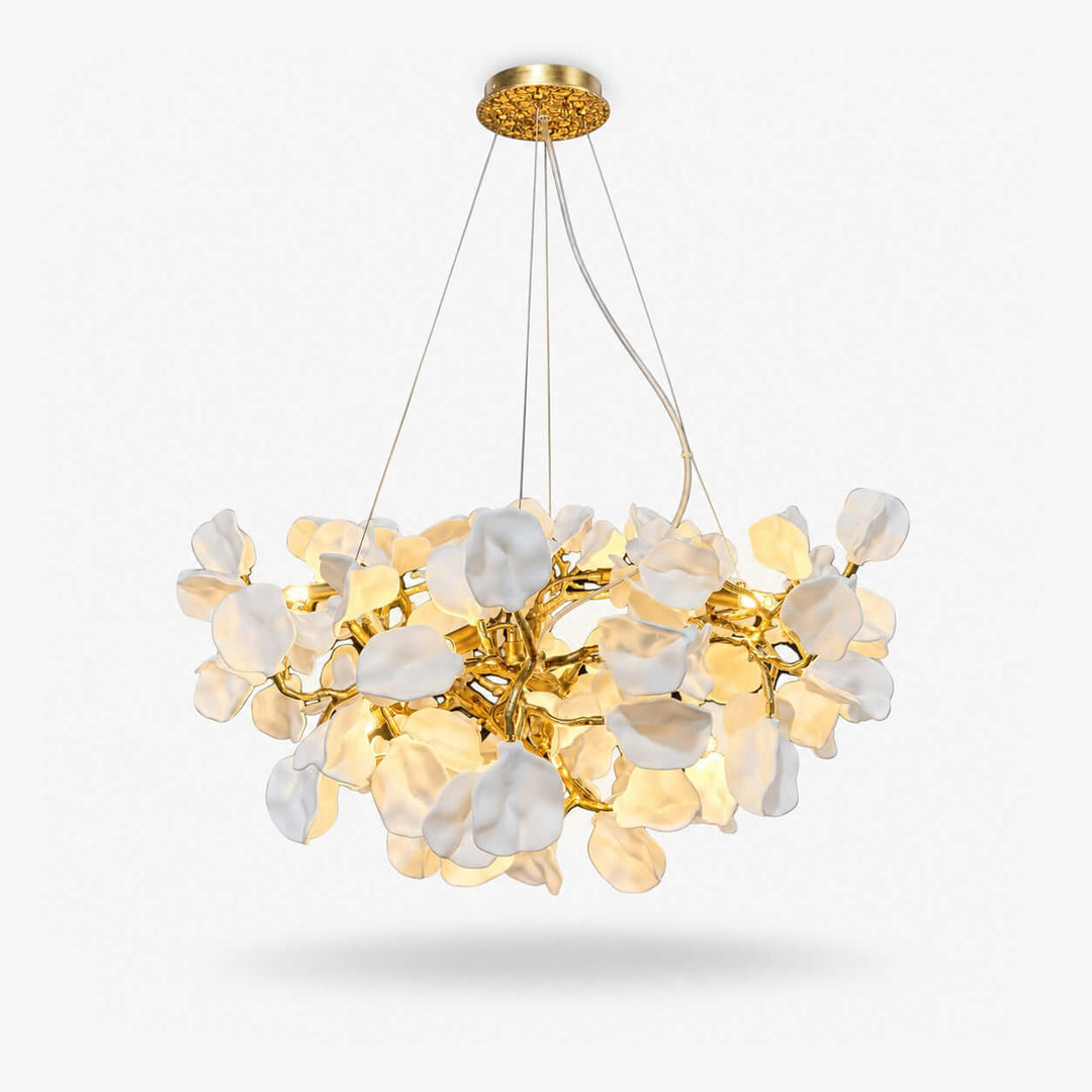 Tintora Modern Ceramic and Gold Vine Chandelier