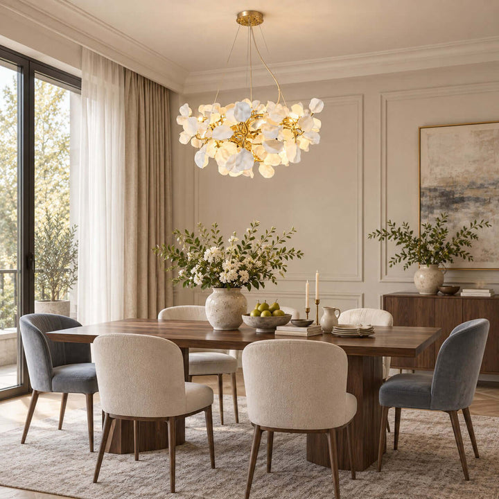 Tintora Modern Ceramic and Gold Vine Chandelier