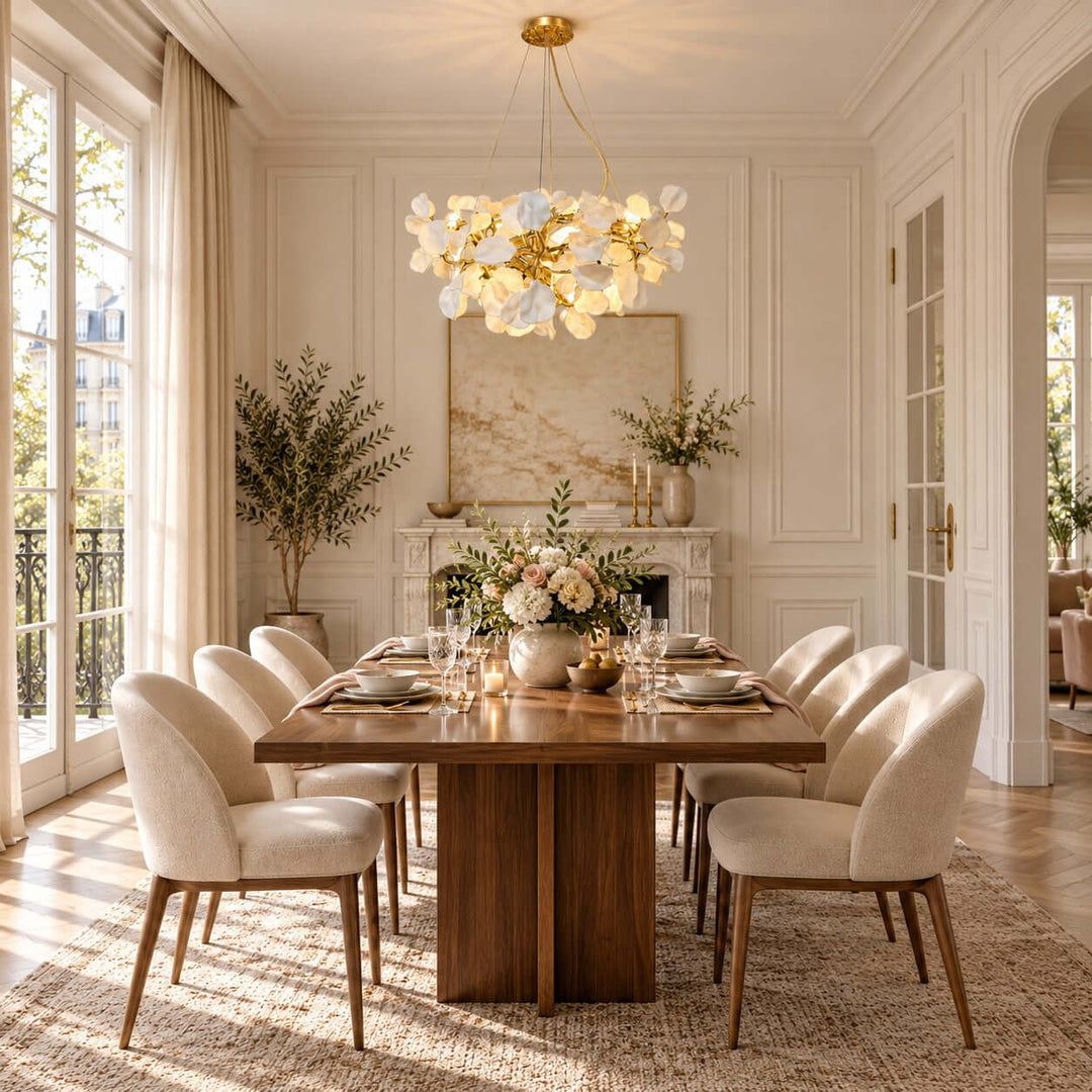 Tintora Modern Ceramic and Gold Vine Chandelier