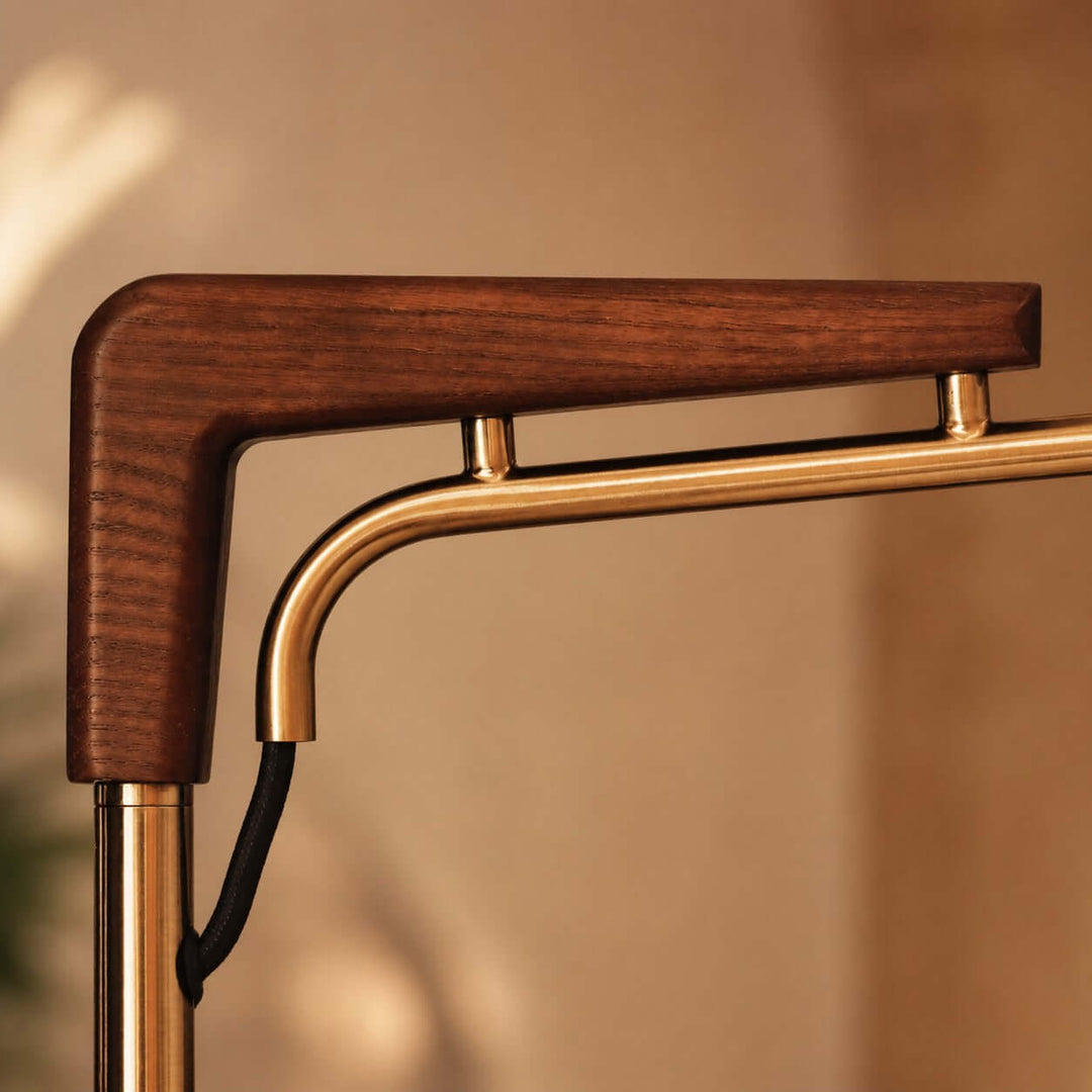 Tiveth Multifunctional Rolling Floor Lamp with Table &amp; Fabric Shade