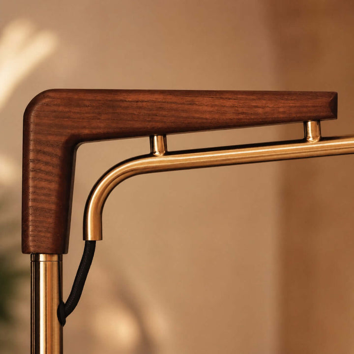 Tiveth Multifunctional Rolling Floor Lamp with Table &amp; Fabric Shade
