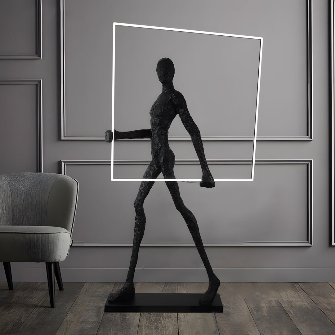 Tivoro Square Floor Lamp – Post-Modern Resin Art Sculpture