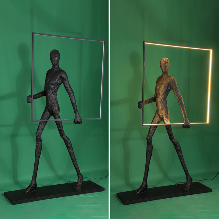 Tivoro Square Floor Lamp – Post-Modern Resin Art Sculpture