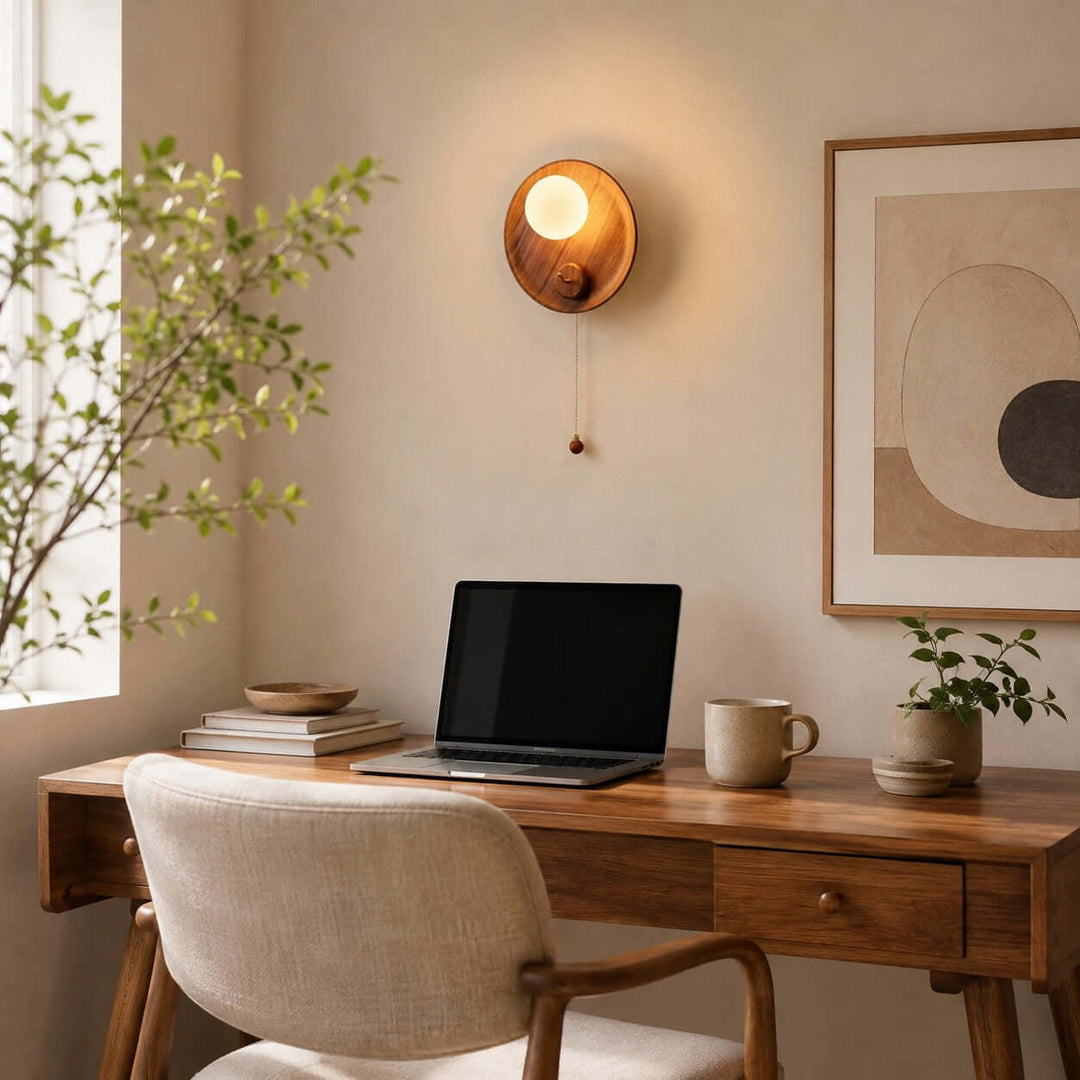 Toren Wall Sconce | Wood-Grain Wall Light with Ice-Textured Glass