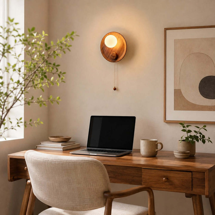 Toren Wall Sconce | Wood-Grain Wall Light with Ice-Textured Glass