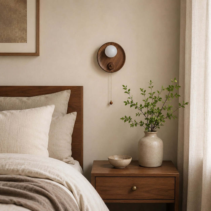 Toren Wall Sconce | Wood-Grain Wall Light with Ice-Textured Glass