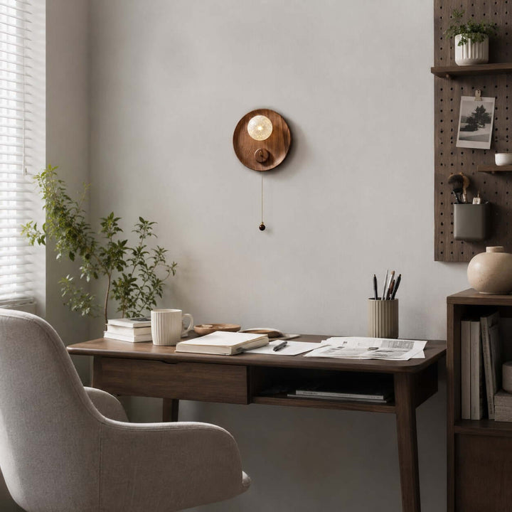 Toren Wall Sconce | Wood-Grain Wall Light with Ice-Textured Glass